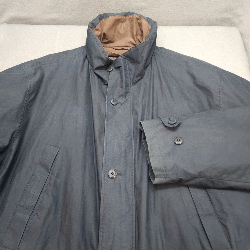 London Fog Men's Navy Blue Full Length Hooded Parka‎ Jacket XL Regular